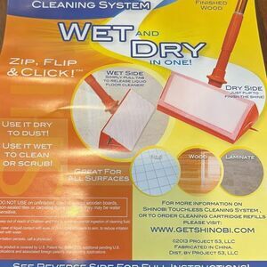 Shinobi Touchless Cleaning System Mop plus 8 pack floor 4 pack window